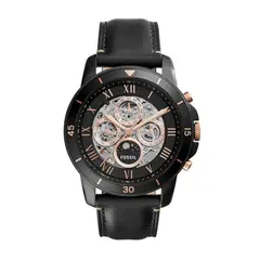 FOSSIL - Reloj Grant ME3138 Negro De Cuero Piel Para Hombre.