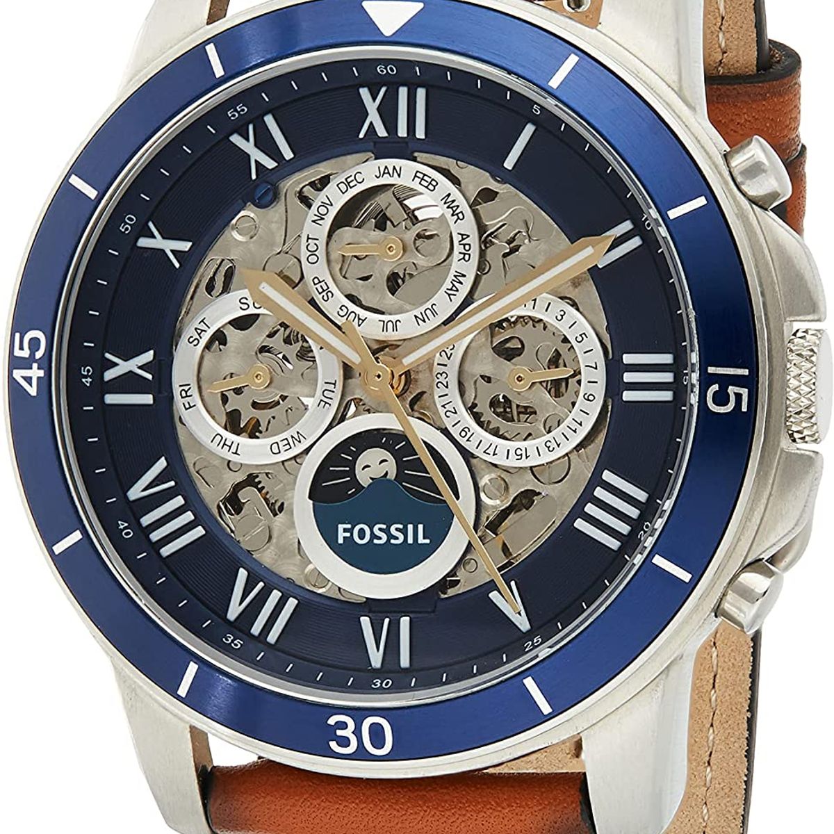 FOSSIL - Reloj Fossil Grant ME3140 Marrón De Cuero Piel Para Hombre.