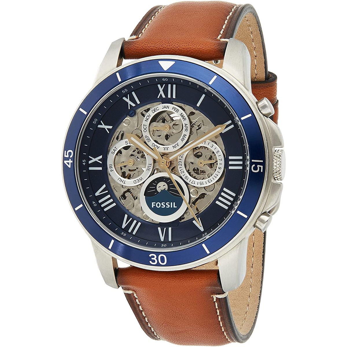 FOSSIL - Reloj Fossil Grant ME3140 Marrón De Cuero Piel Para Hombre.