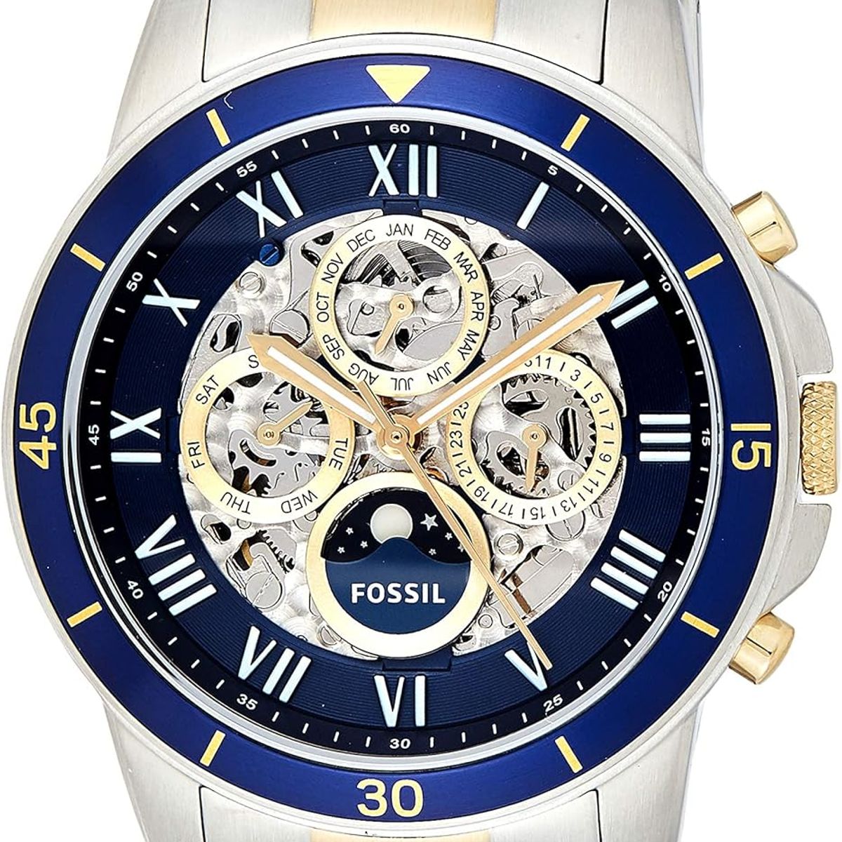 FOSSIL - Reloj Fossil Grant ME3141 Plateado Dorado De Acero inoxidable P Hombre.