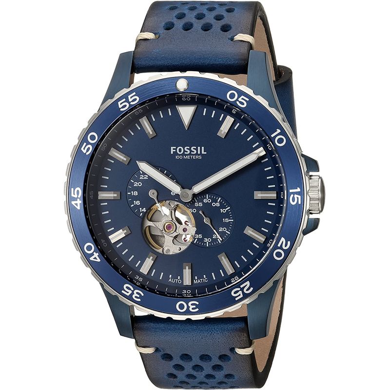 FOSSIL - Reloj Fossil Crewmaster ME3149 Azul De Cuero Piel Para Hombre.