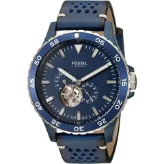 FOSSIL - Reloj Crewmaster ME3149 Azul De Cuero Piel Para Hombre