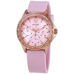 GUESS - Reloj Sparkling W0032L9 Rosa De Silicona Para Mujer.