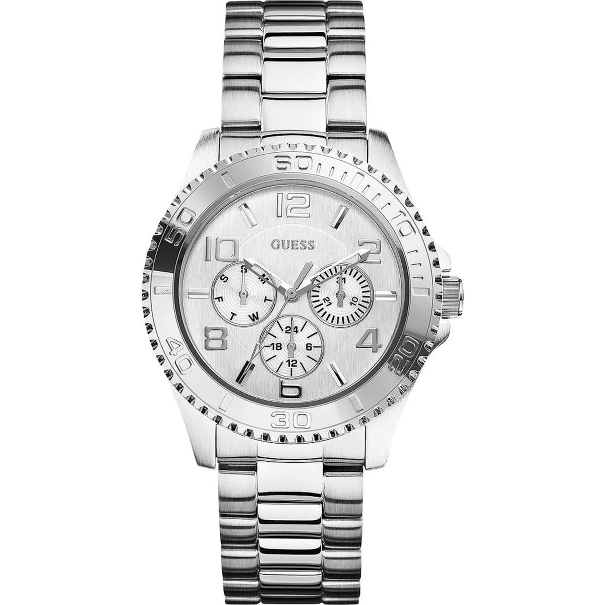 GUESS - Reloj Guess Heavy W0231L1 Plateado De Acero inoxidable Para Mujer