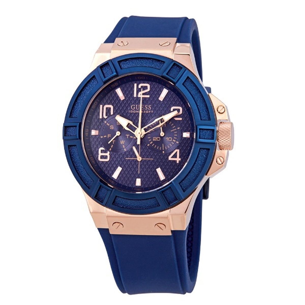 GUESS - Reloj Guess Rigor W0247G3 Azul De Silicona Para Hombre.