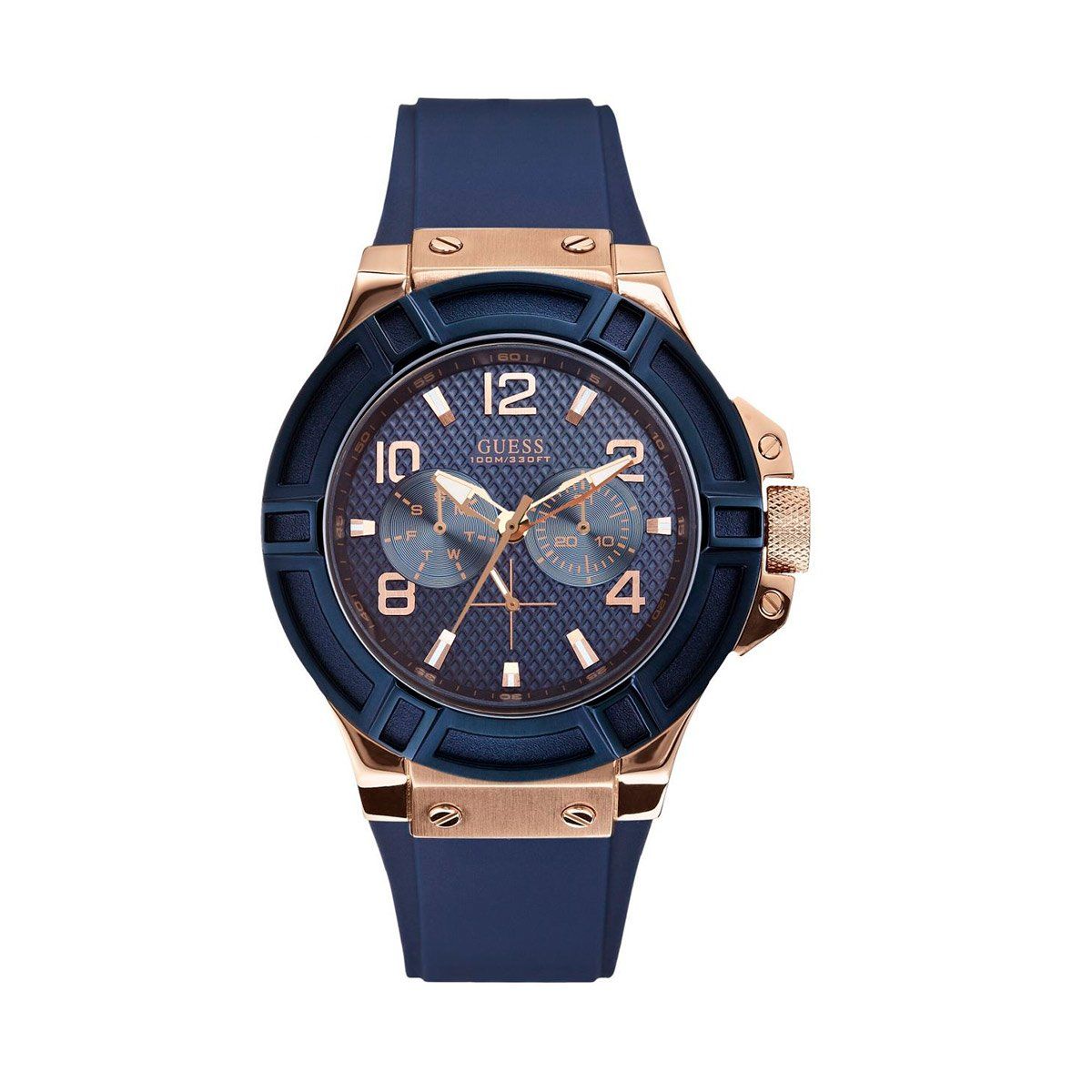 GUESS - Reloj Guess Rigor W0247G3 Azul De Silicona Para Hombre.