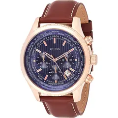 GUESS - Reloj Blue W0500G1 Negro De Cuero Piel Para Hombre.