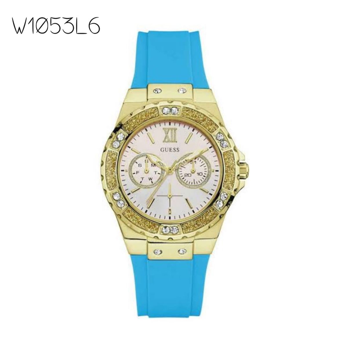 GUESS - Reloj Guess Classic W1053L6 Azul De Silicona Para Mujer.