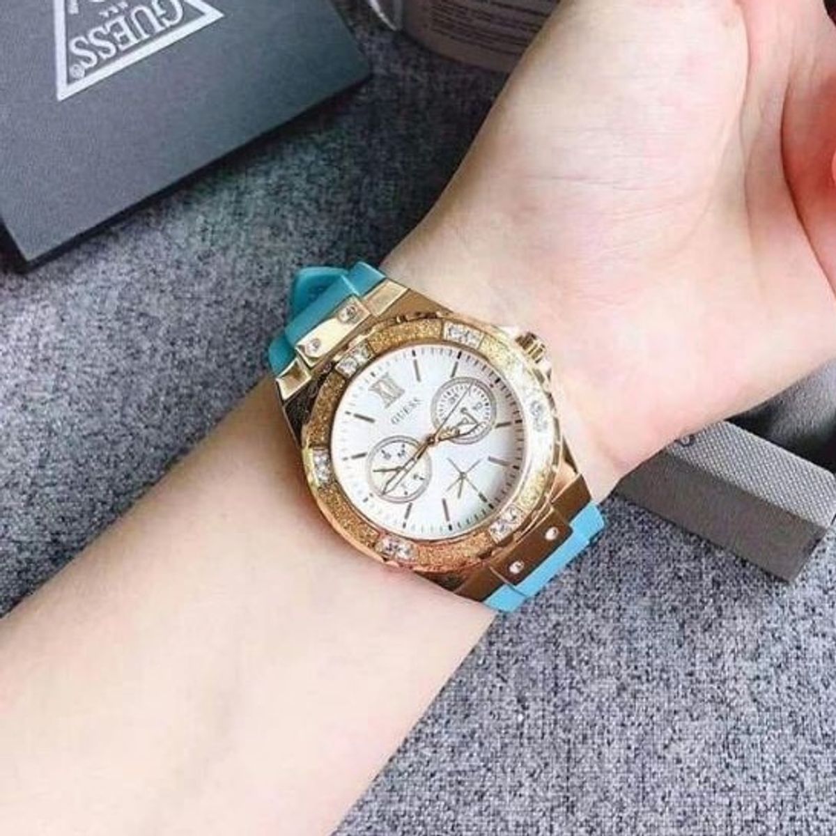 GUESS - Reloj Guess Classic W1053L6 Azul De Silicona Para Mujer.