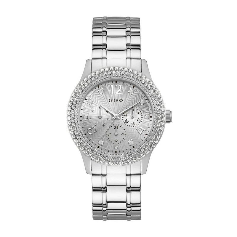 GUESS - Reloj Guess Bedazzle W1097L1 Plateado De Acero inoxidable Para Mujer.