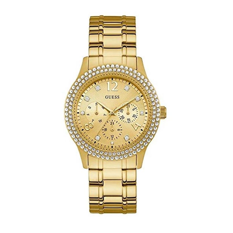 GUESS - Reloj Guess Bedazzle W1097L2 Dorado De Acero inoxidable Para Mujer.