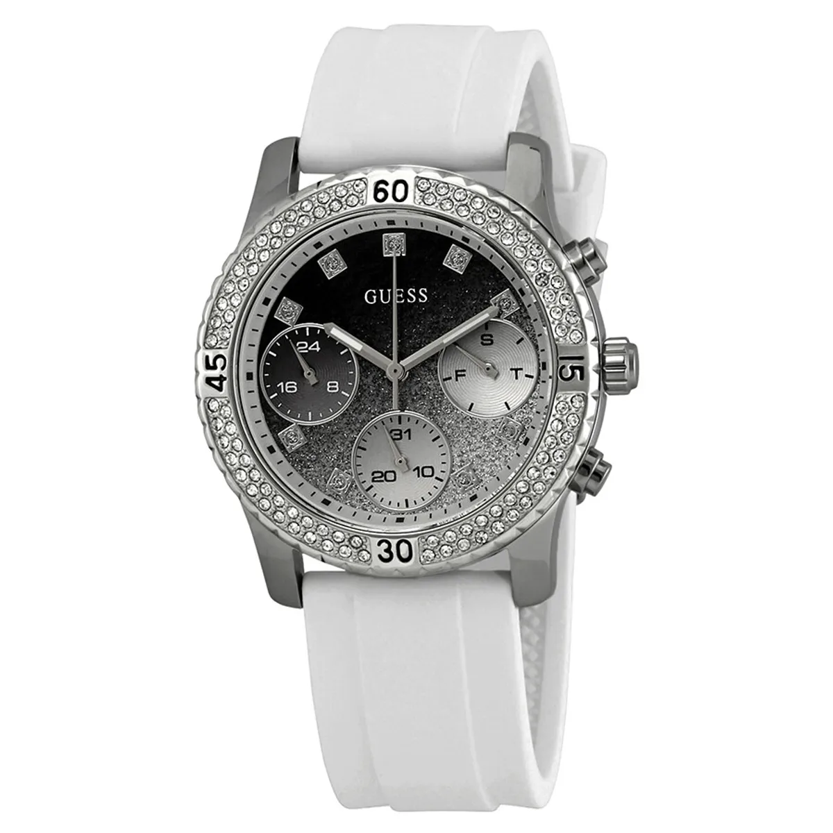 GUESS - Reloj Guess Confetti W1098L1 Blanco De Silicona Para Mujer.
