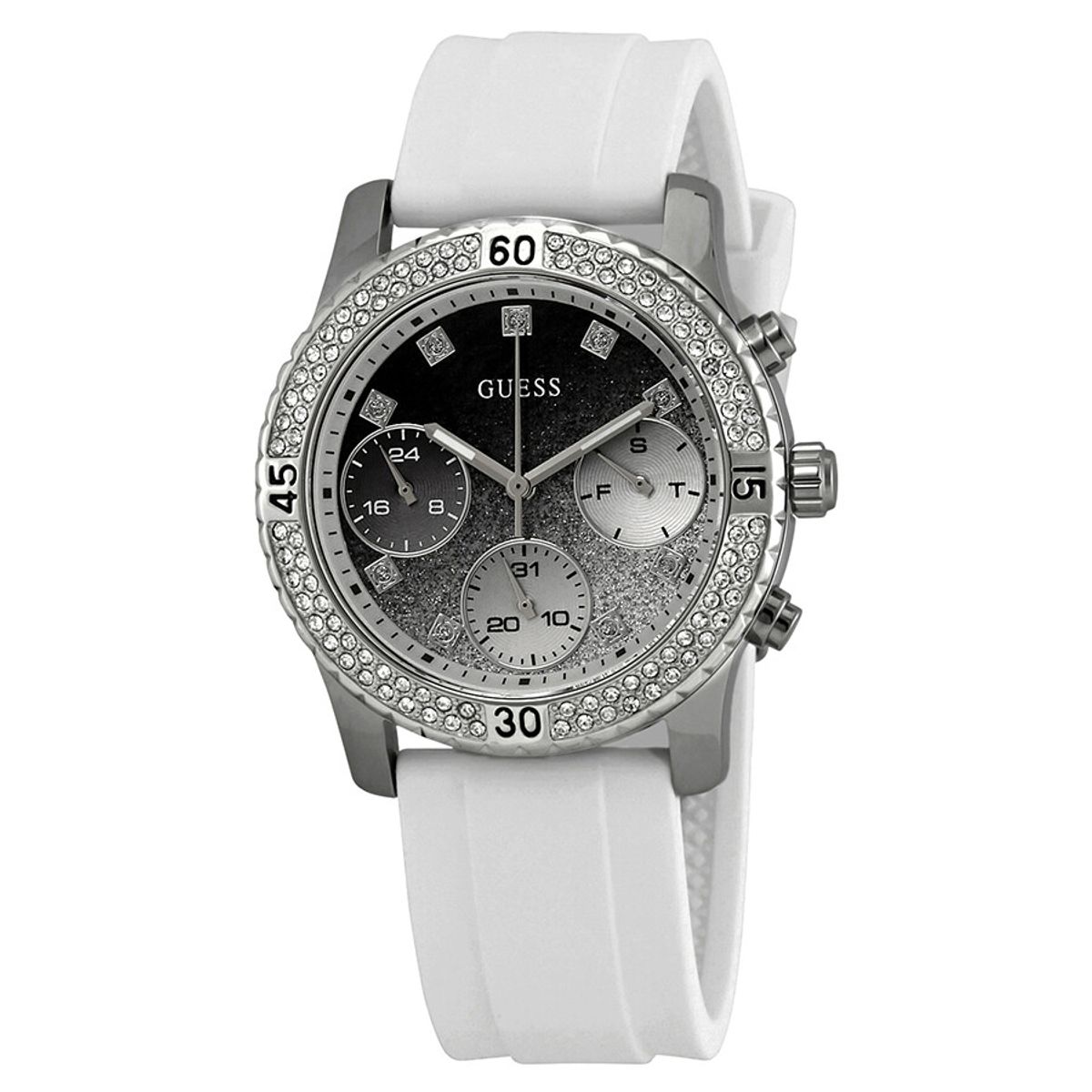 GUESS - Reloj Guess Confetti W1098L1 Blanco De Silicona Para Mujer.