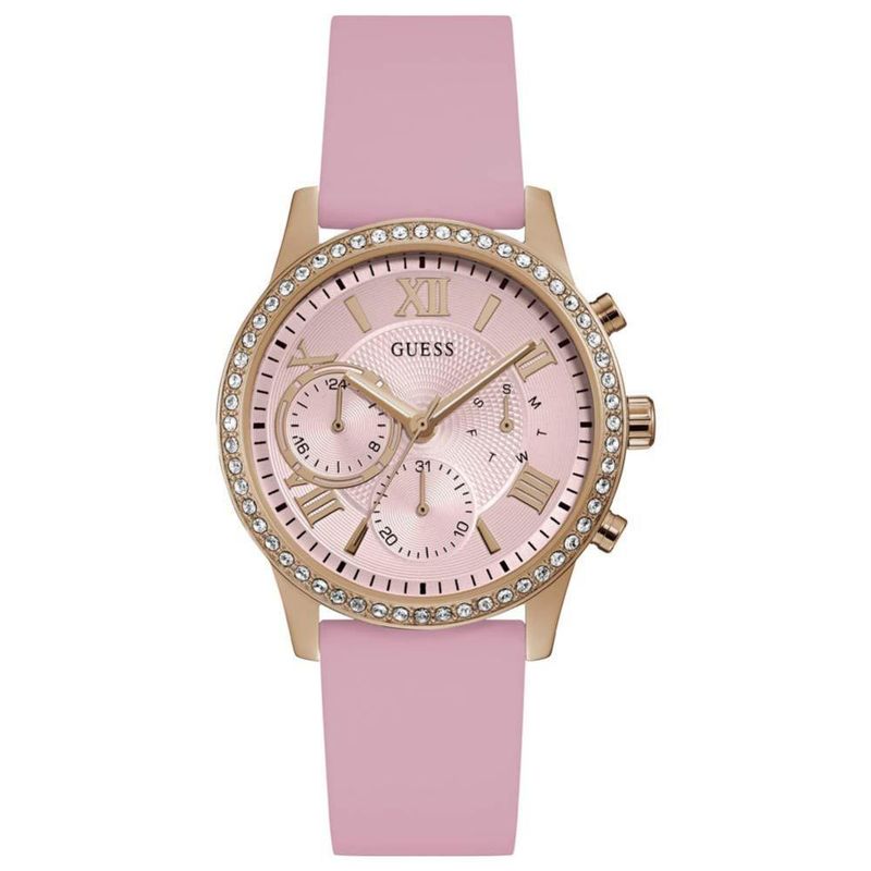 GUESS - Reloj Guess Solar W1135L2 Rosa De Silicona Para Mujer.