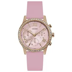 GUESS - Reloj Solar W1135L2 Rosa De Silicona Para Mujer.