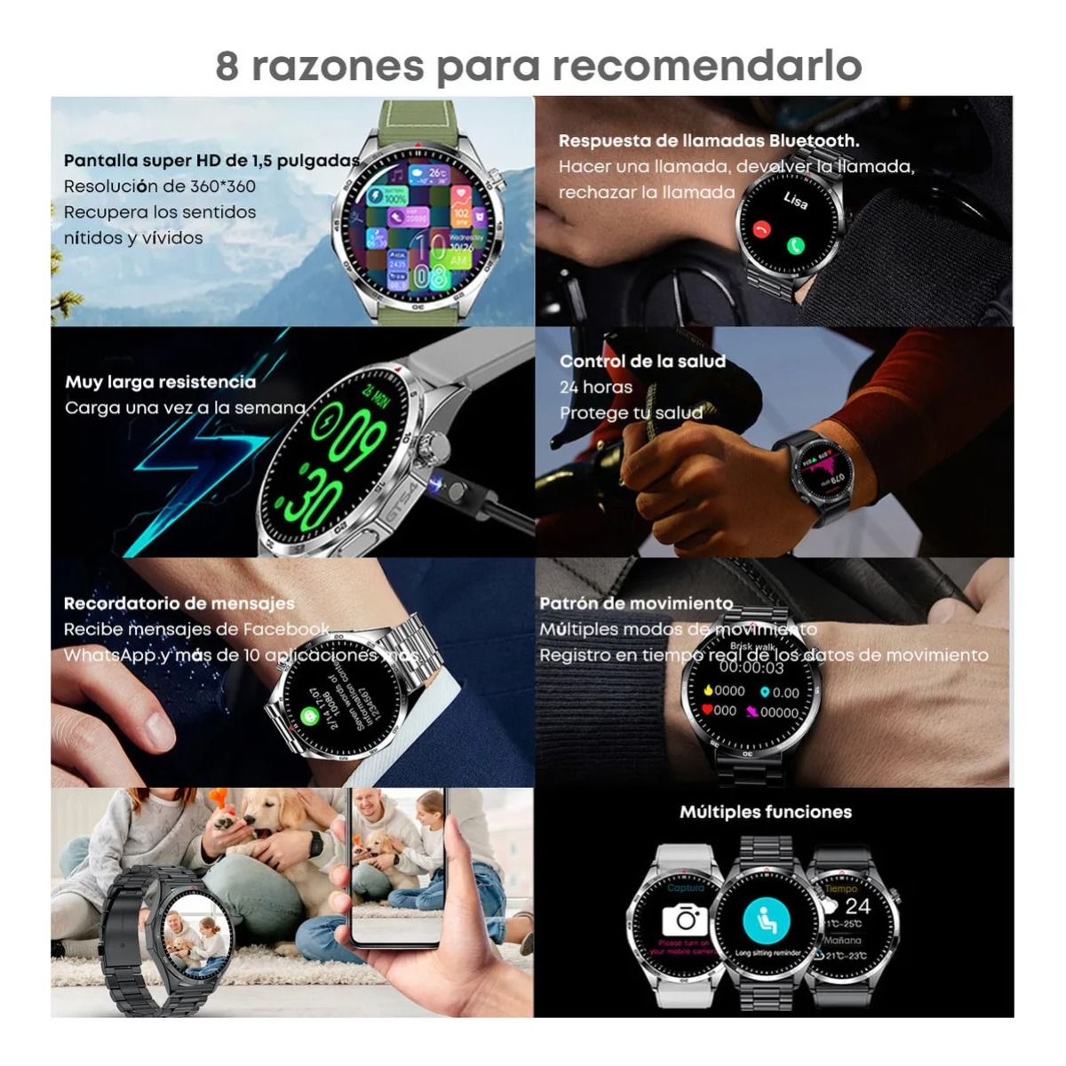 GIOIO - Reloj Inteligente 15 inch Lt09 Deporte Pantalla