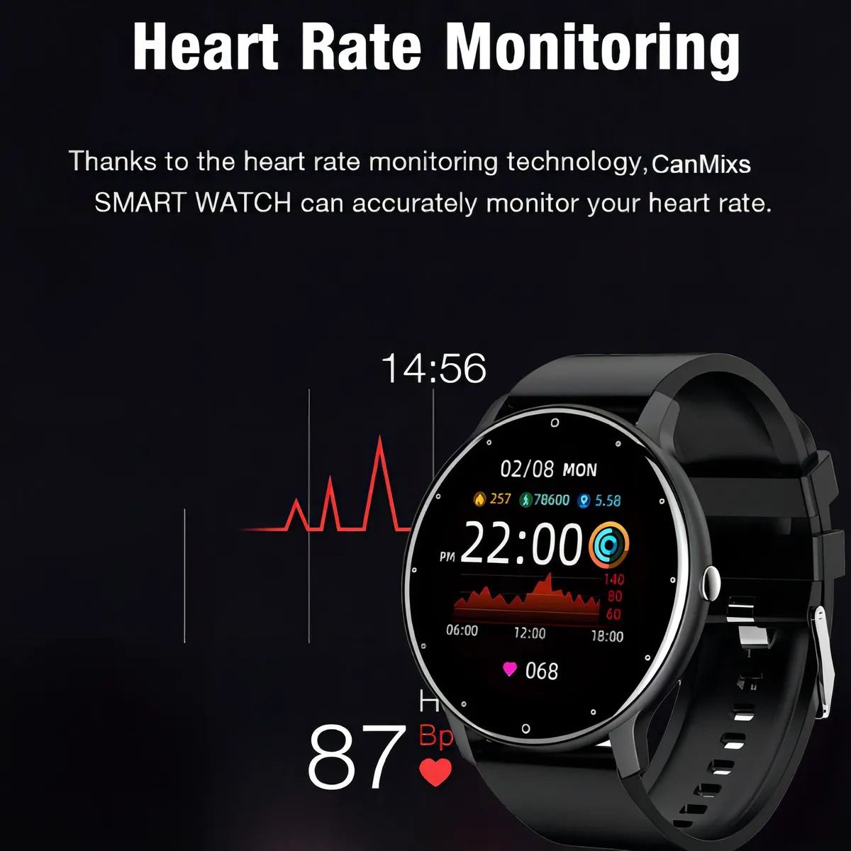 GIOIO - Smartwatch ZL02 con correa de silicona