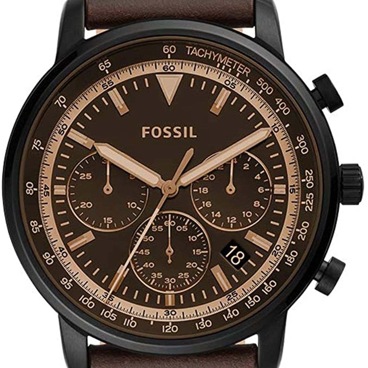 FOSSIL - Reloj Fossil Goodwin FS5529 Marrón De Cuero Piel Para Hombre.