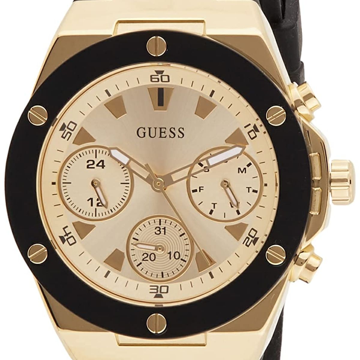 GUESS - Reloj Guess Athena GW0030L2 Negro De Silicona Para Mujer.