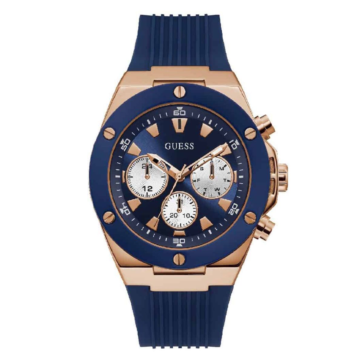 GUESS - Reloj Guess Poseidon GW0057G2 Azul De Silicona Para Hombre.