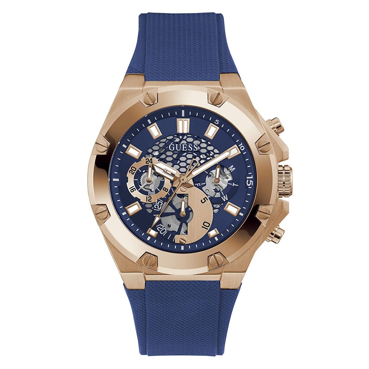 GUESS - Reloj Guess Third Gear GW0334G3 Azul De Silicona Para Hombre.