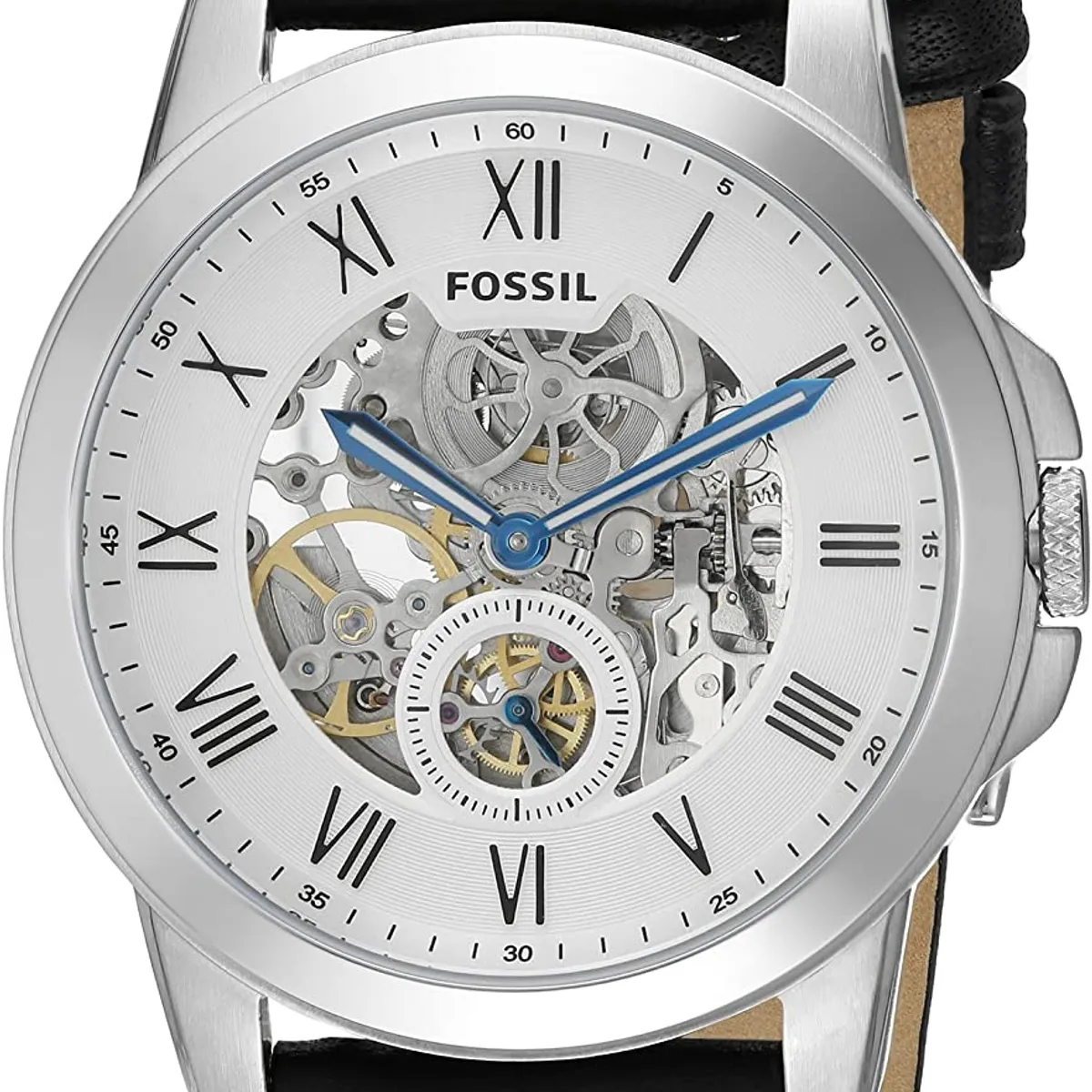 FOSSIL - Reloj Fossil Grant ME3053 Negro De Cuero Piel Para Hombre.