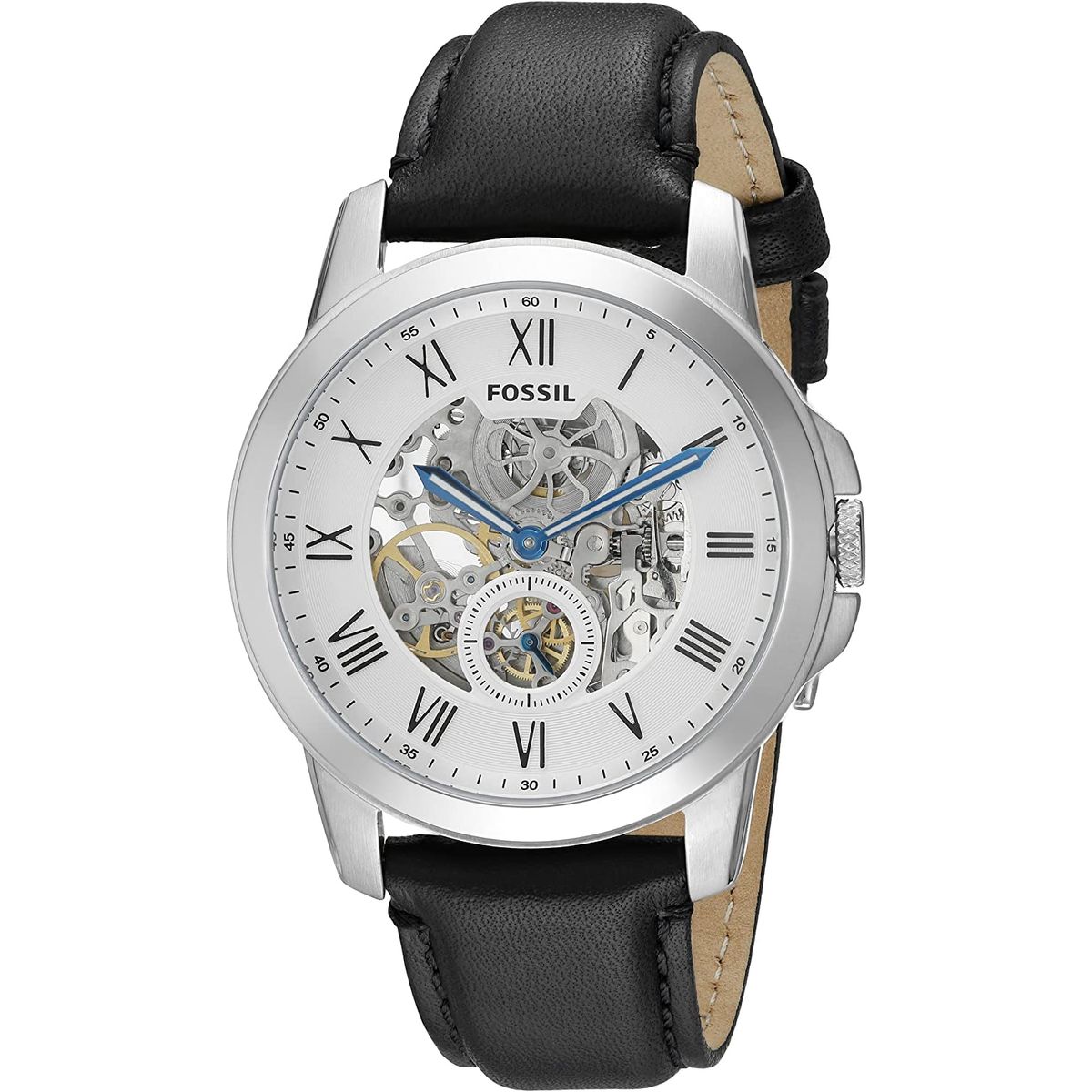 FOSSIL - Reloj Fossil Grant ME3053 Negro De Cuero Piel Para Hombre.