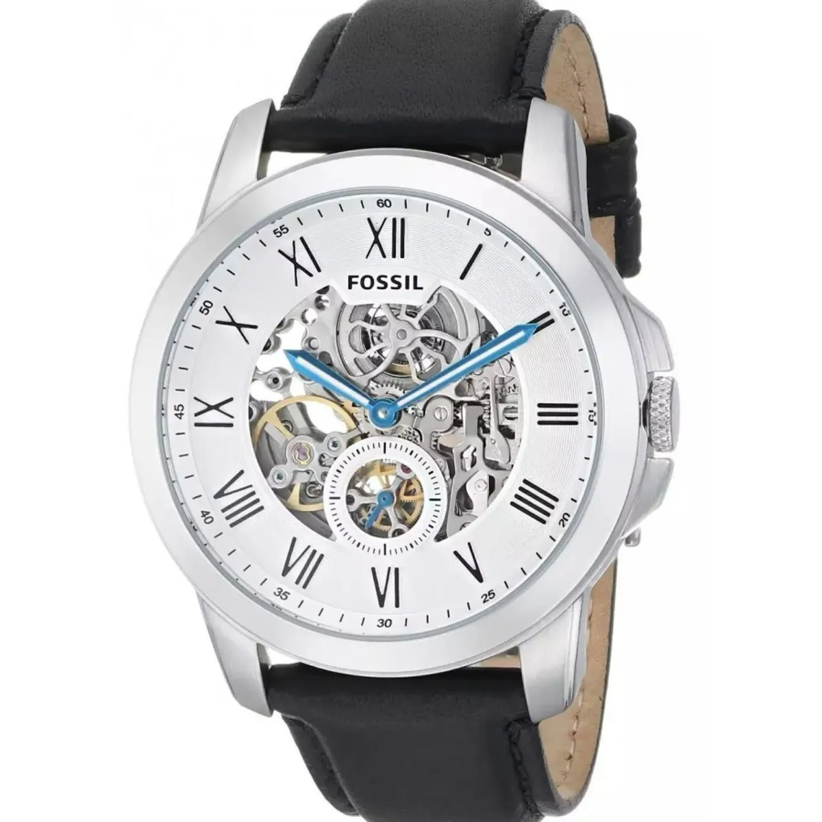 FOSSIL - Reloj Fossil Grant ME3053 Negro De Cuero Piel Para Hombre.