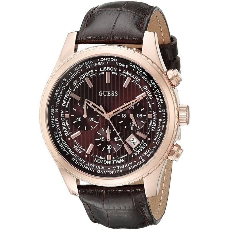 GUESS - Reloj Guess Pursuit W0500G3 Cafe De Cuero Piel Para Hombre