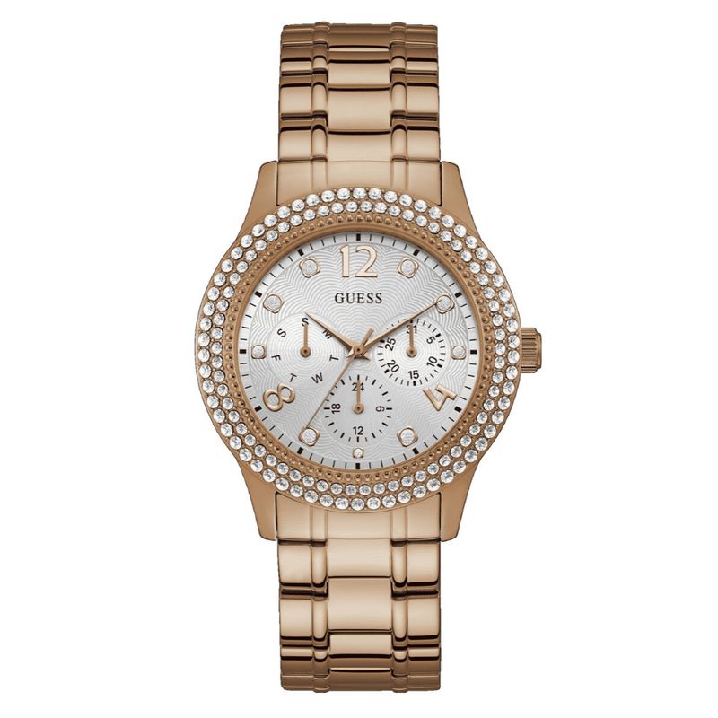 GUESS - Reloj Guess Bedazzle W1097L3 Rose gold De Acero inoxidable Para Mujer.