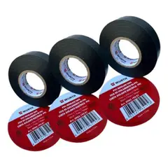 WURTH - Pack de 3 cinta huincha aislante pvc negra wutrh