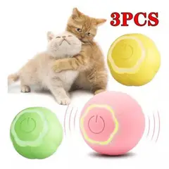 GENERICO - 3 Bolas Inteligentes Para Gatos Recargables Por Usb Con Luz