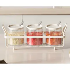 GENERICO - Set 3 Frascos Organizador Condimentos Cocina Especiero