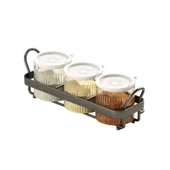 GENERICO - Set 3 Frascos Organizador Condimentos Cocina Especiero