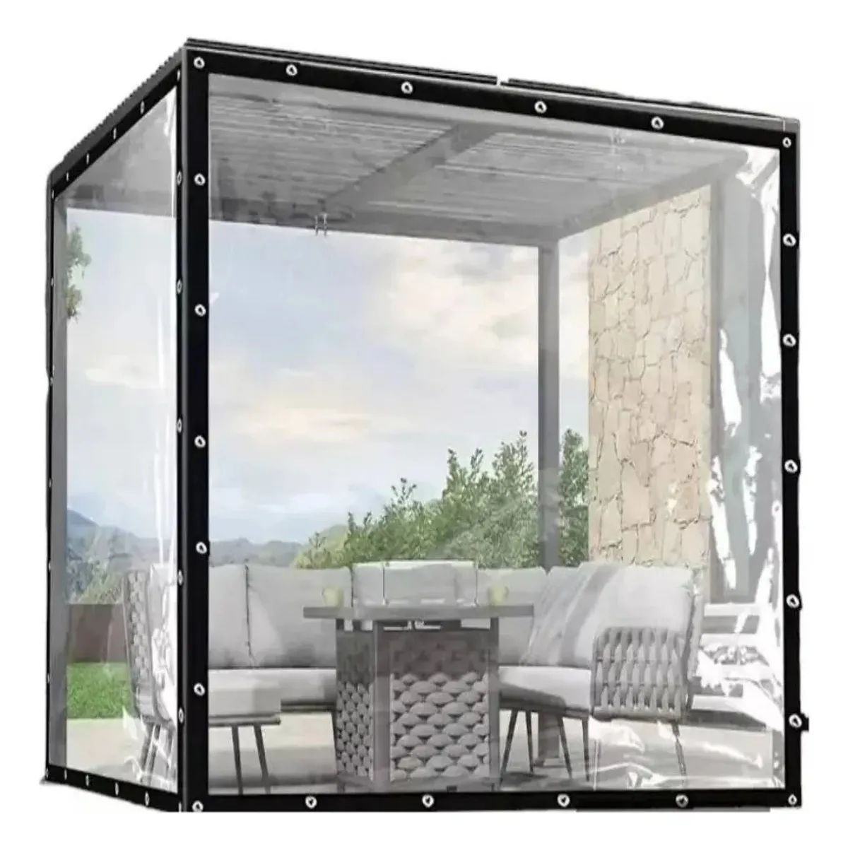 MUNDO MAGIA - Cobertor Impermeable Transparente 3 X 5 Con Ojetillos