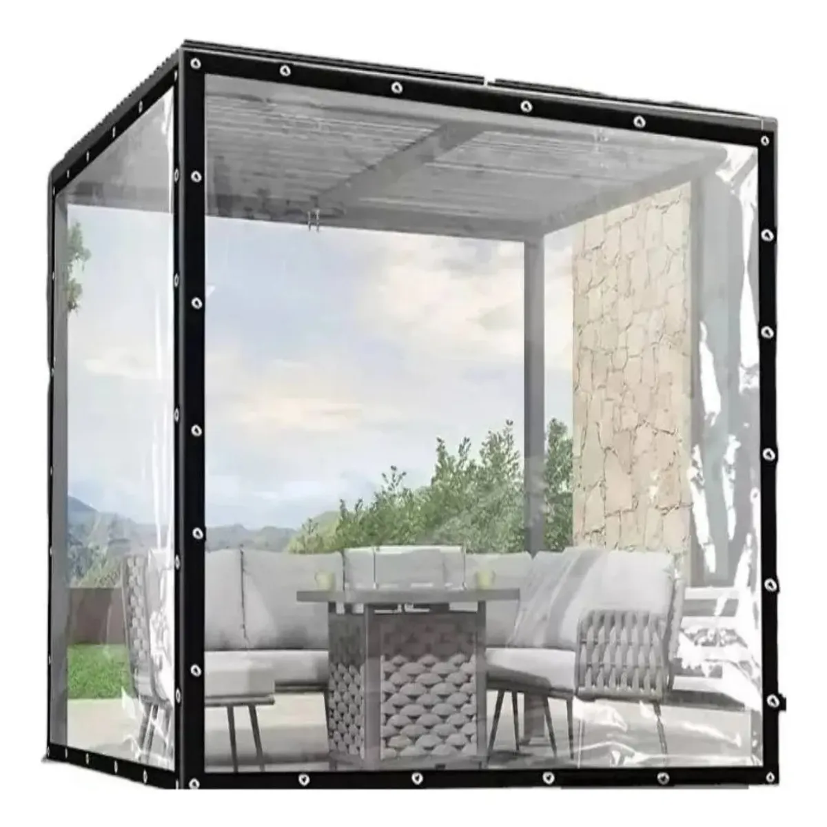 MUNDO MAGIA - Cobertor Impermeable Transparente 3 X 5 Con Ojetillos