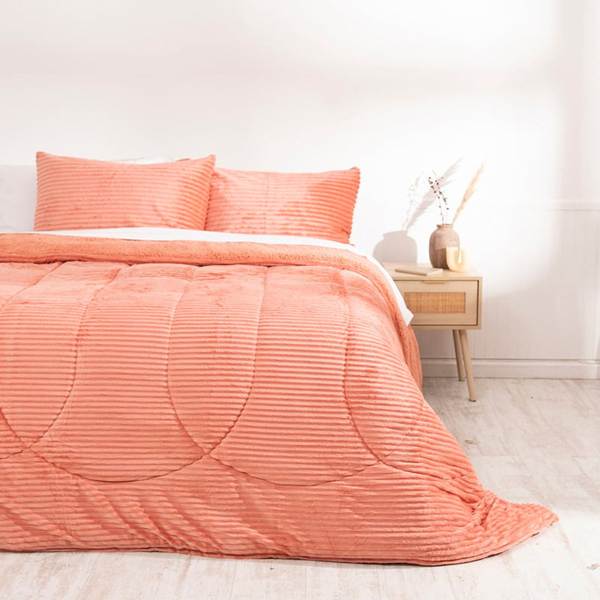 MASHINI - Plumón  Corduroy mashini  Sherpa King Coral