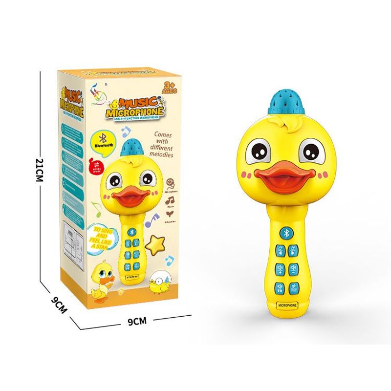 GENERICO - Micrófono Karaoke Patito Amarillo Recargable Bluetooth Niños