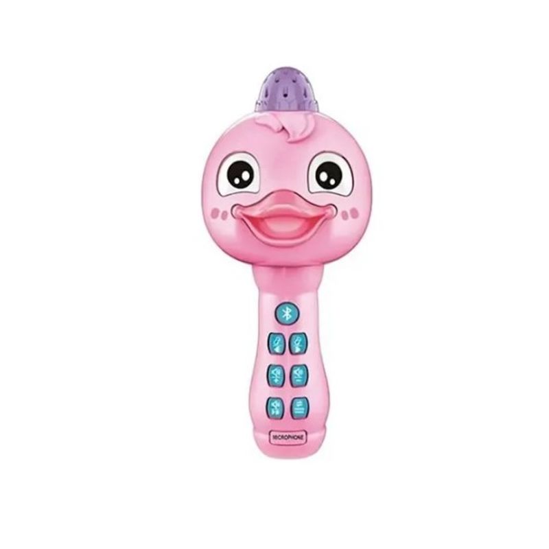 GENERICO - Micrófono Karaoke Patito Rosado Recargable Bluetooth Niños