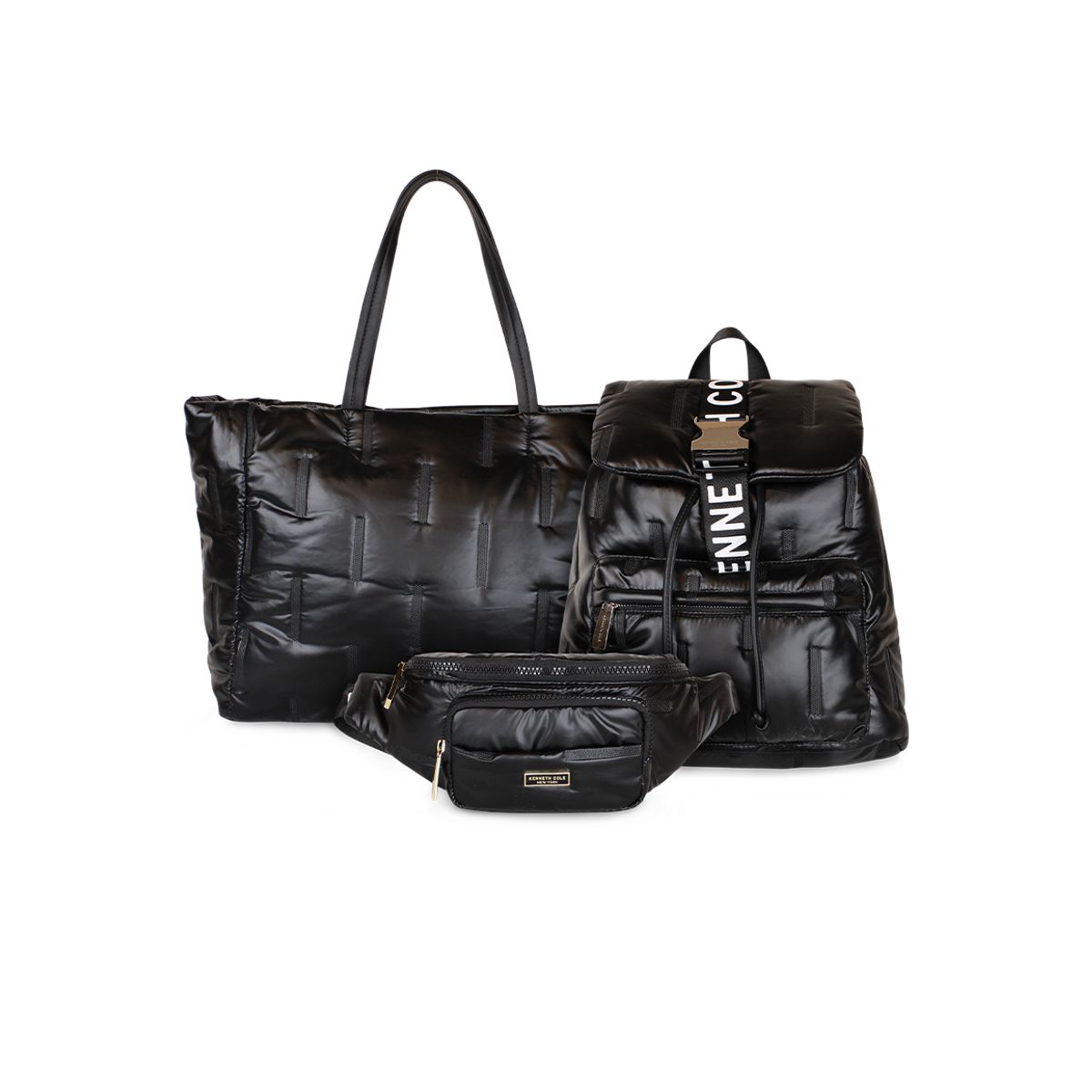KENNETH COLE - Pack Bolso + Mochila + Banano negro Pipertote Kenneth Cole
