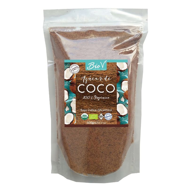BIOV - Azúcar De Coco 500gr Orgánico Sin Gluten Vegano Bio V