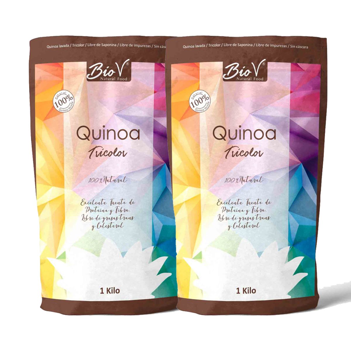 BIOV - Pack x 2 Quinoa Tricolor 1kg Bio V