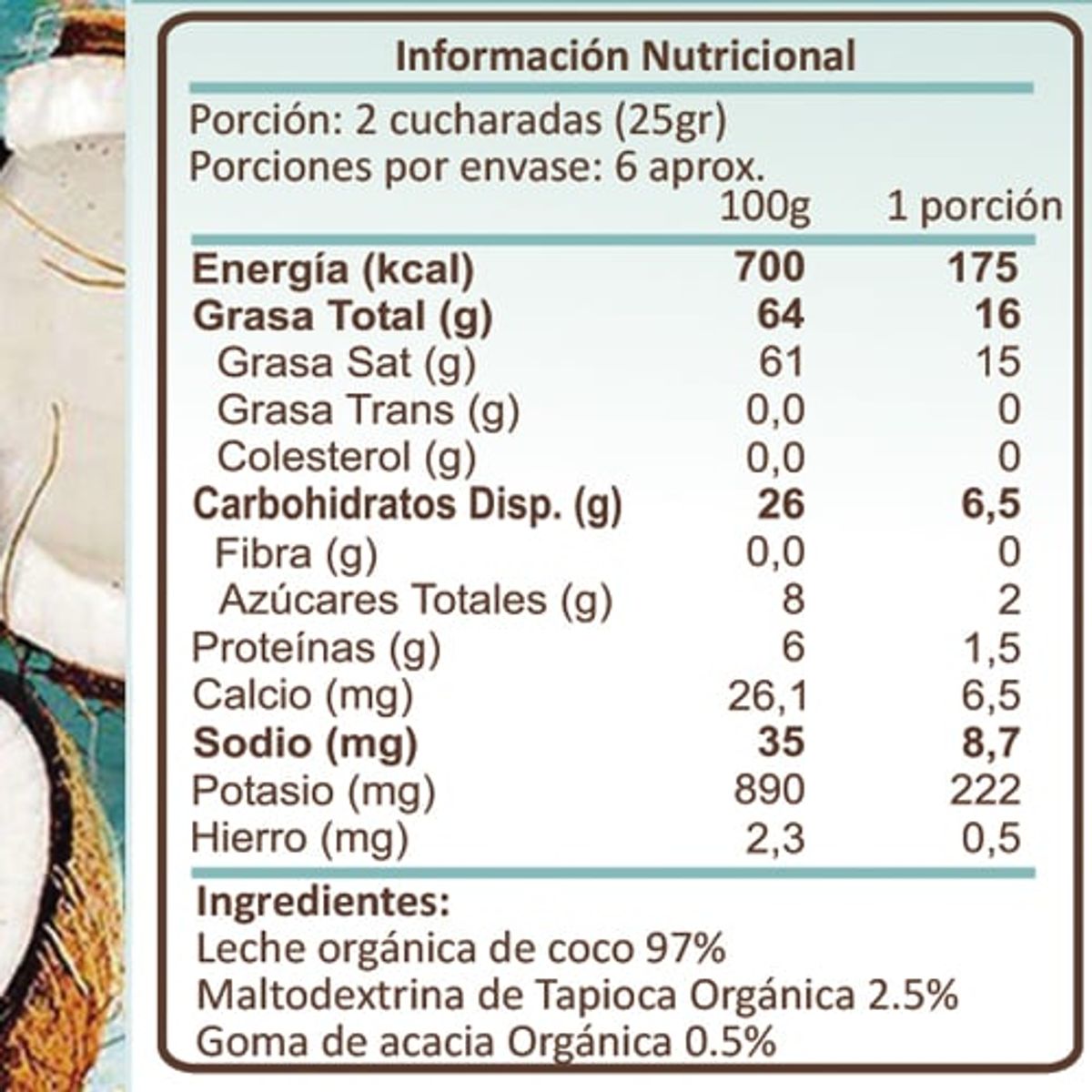BIOV - Leche de Coco en Polvo 150g Bio V