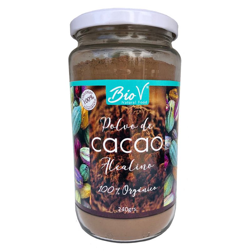 BIOV - Cacao Alcalino 240g Orgánico Vegano Sin Gluten Bio V