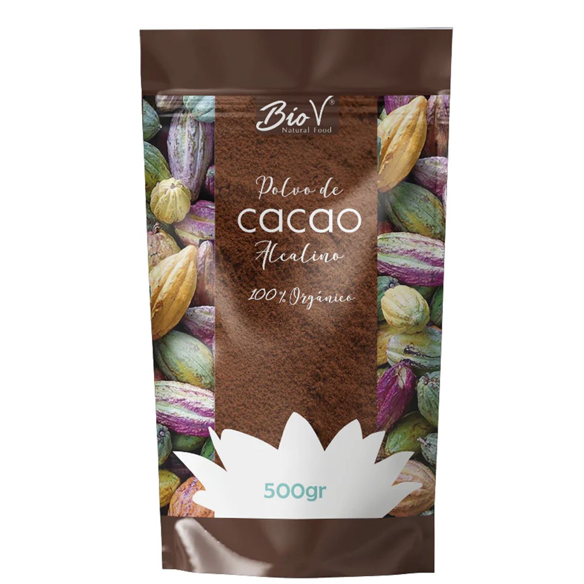 BIOV - Pack Cacao Alcalino Doypack 500gr + Frasco de 240gr Bio V