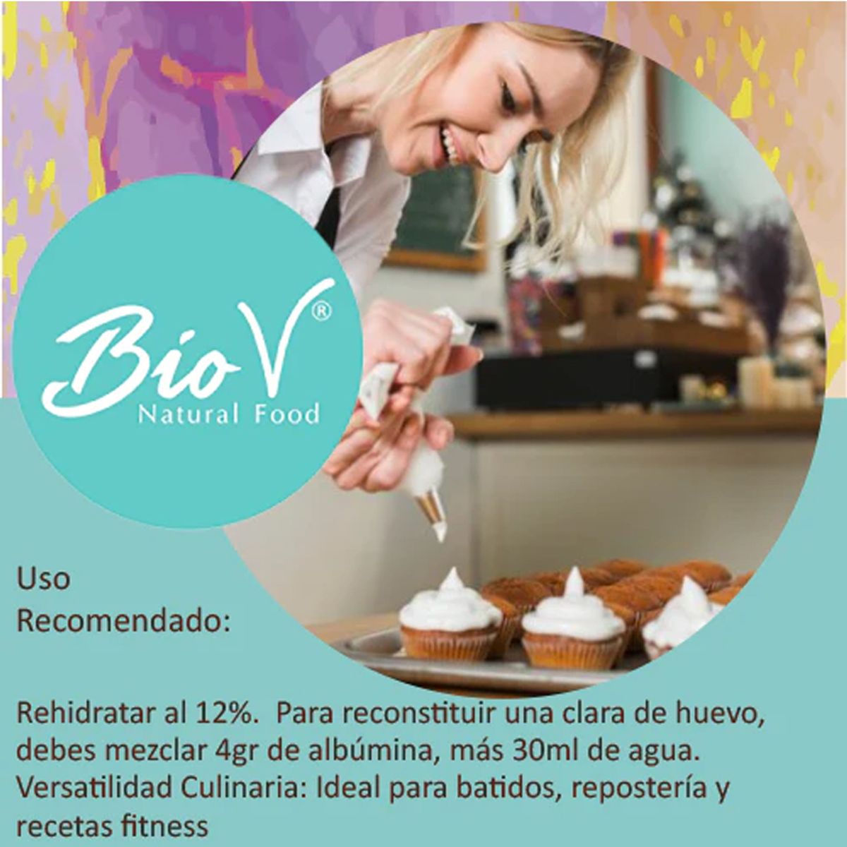 BIOV - Albúmina Clara de Huevo Deshidratada 300g Keto Bio V