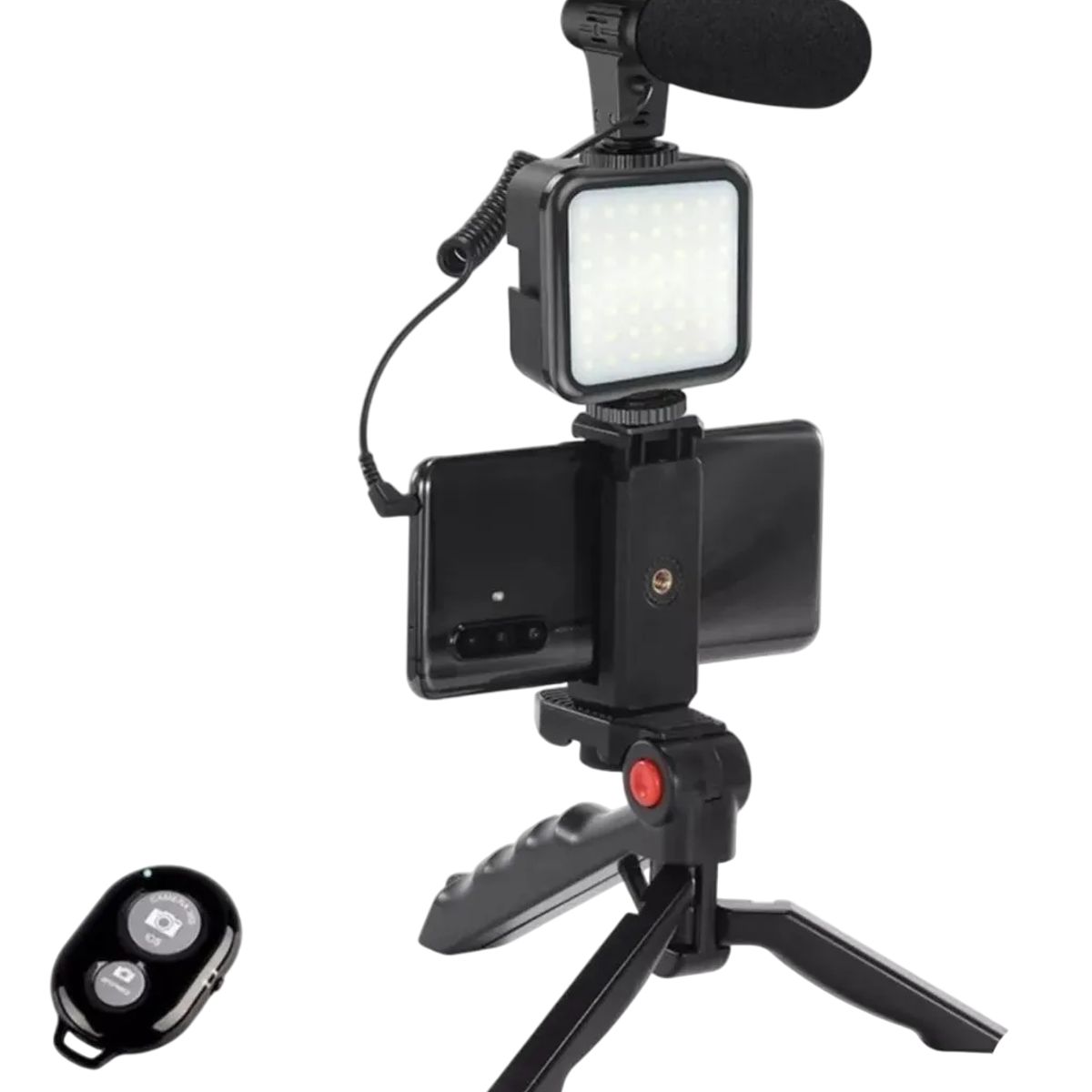 GENERICO - Estabilizador Vlogger Móvil Con Soporte Luz Led Y Microfono