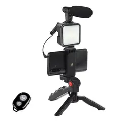 GENERICO - Estabilizador Vlogger Móvil Con Soporte Luz Led Y Microfono