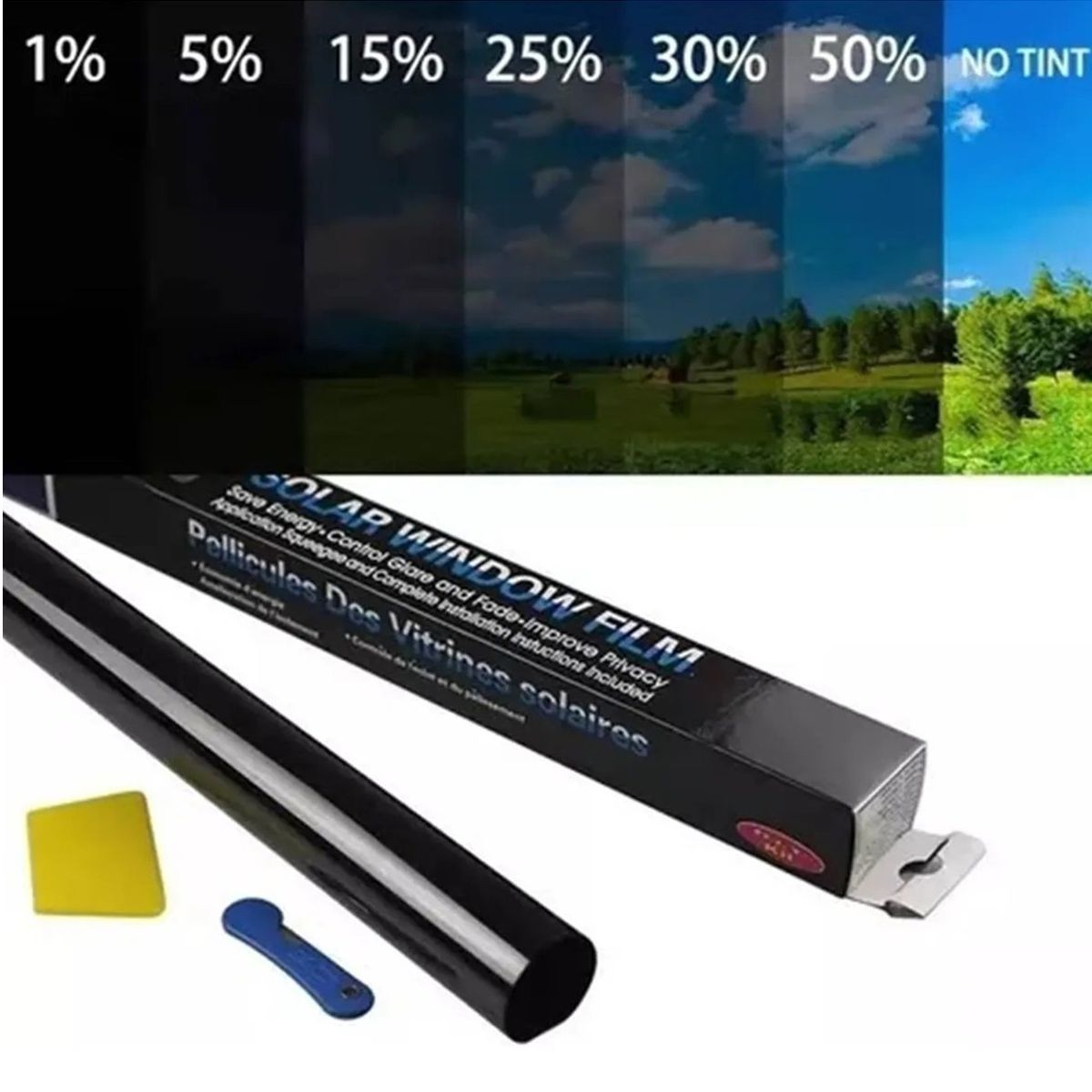 GENERICO - Lamina Papel Film Polarizado Ventana Auto 50cm X 3 Metros