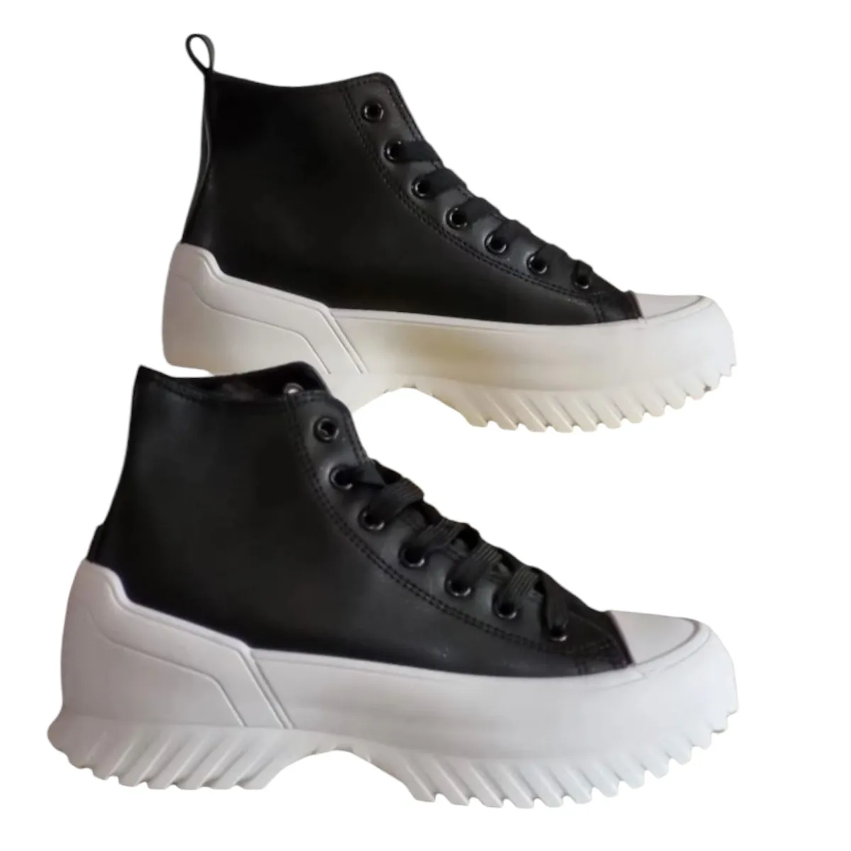 HERIEL - Zapatilla Eco Cuero Plataforma Run Tendencia Urbana Con Caña